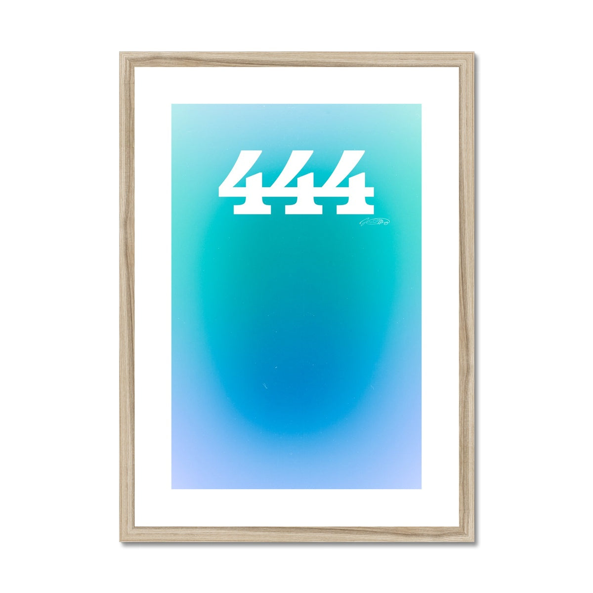 An angel number art print with a gradient aura. Add a touch of angel energy to your walls with a angel number auras. The perfect wall art posters to create a soft and dreamy aesthetic with your apartment or dorm decor. 444 Protection: The Universe And Your Spiritual Guides Are Protecting You.