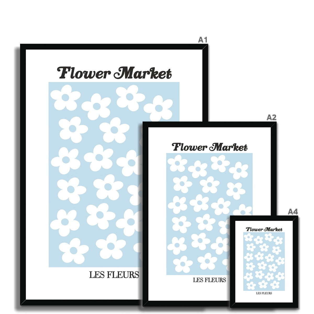 © les muses / Our Flower Market / Les Fleurs collection features wall art with a vibrant daisy design under original hand drawn typography. Danish pastel posters full of daisies to brighten up any gallery wall.
