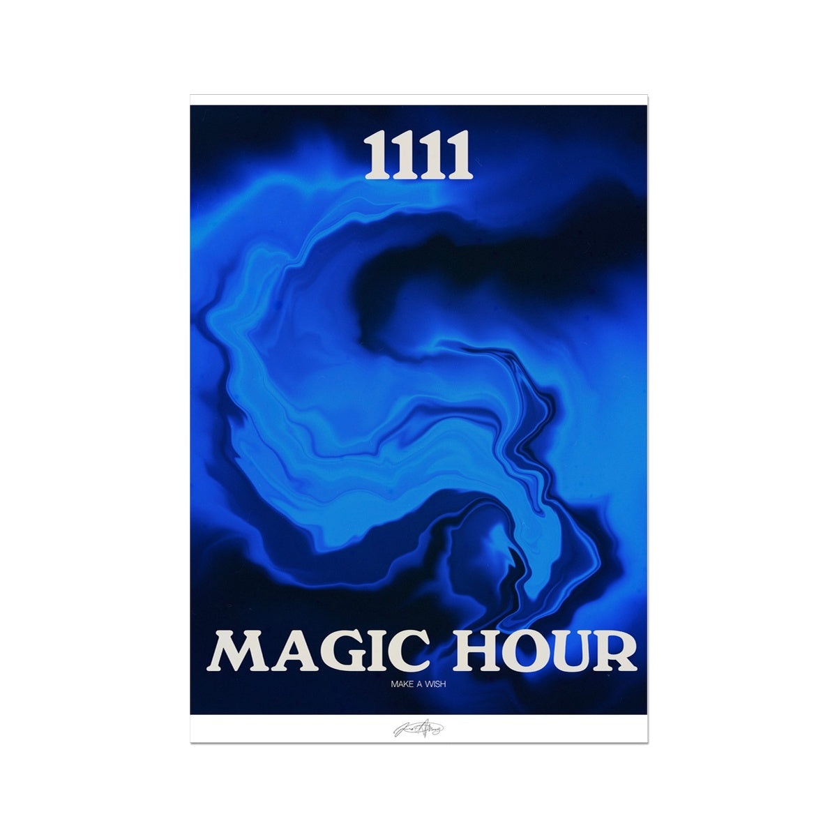 An angel number art print with a gradient aura. Add a touch of angel energy to your walls with a angel number auras. The perfect wall art posters to create a soft and dreamy aesthetic with your apartment or dorm decor. 1111 Magic Hour: Make A Wish.