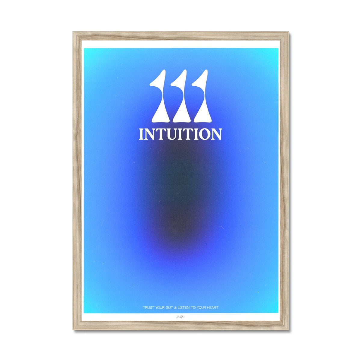 An angel number art print with a gradient aura. Add a touch of angel energy to your walls with a angel number auras. The perfect wall art posters to create a soft and dreamy aesthetic with your apartment or dorm decor. 111 Intuition: Trust Your Gut & Listen To Your Heart