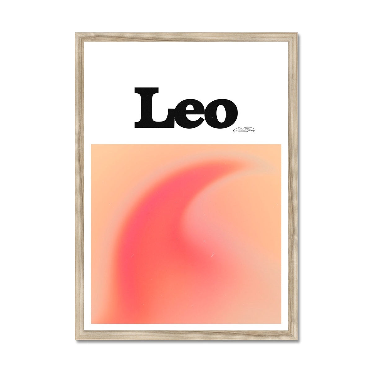 Leo Aura art print by Les Muses. Zodiac sign wall art. Aesthetic gradient star sign poster. Astrology artwork collection.