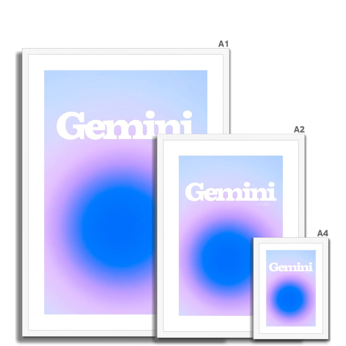 Our Gemini Aura art print is the perfect wall art to show off your star sign. Find a zodiac gradient print or poster in our astrology collection.