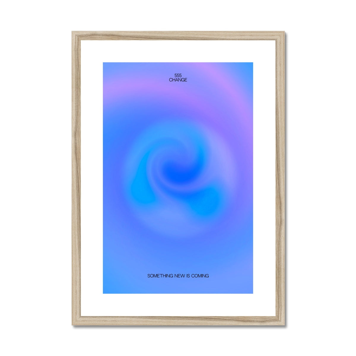 An angel number art print with a gradient aura. Add a touch of angel energy to your walls with a angel number auras. The perfect wall art posters to create a soft and dreamy aesthetic with your apartment or dorm decor. 555 Change: Something New Is Coming.