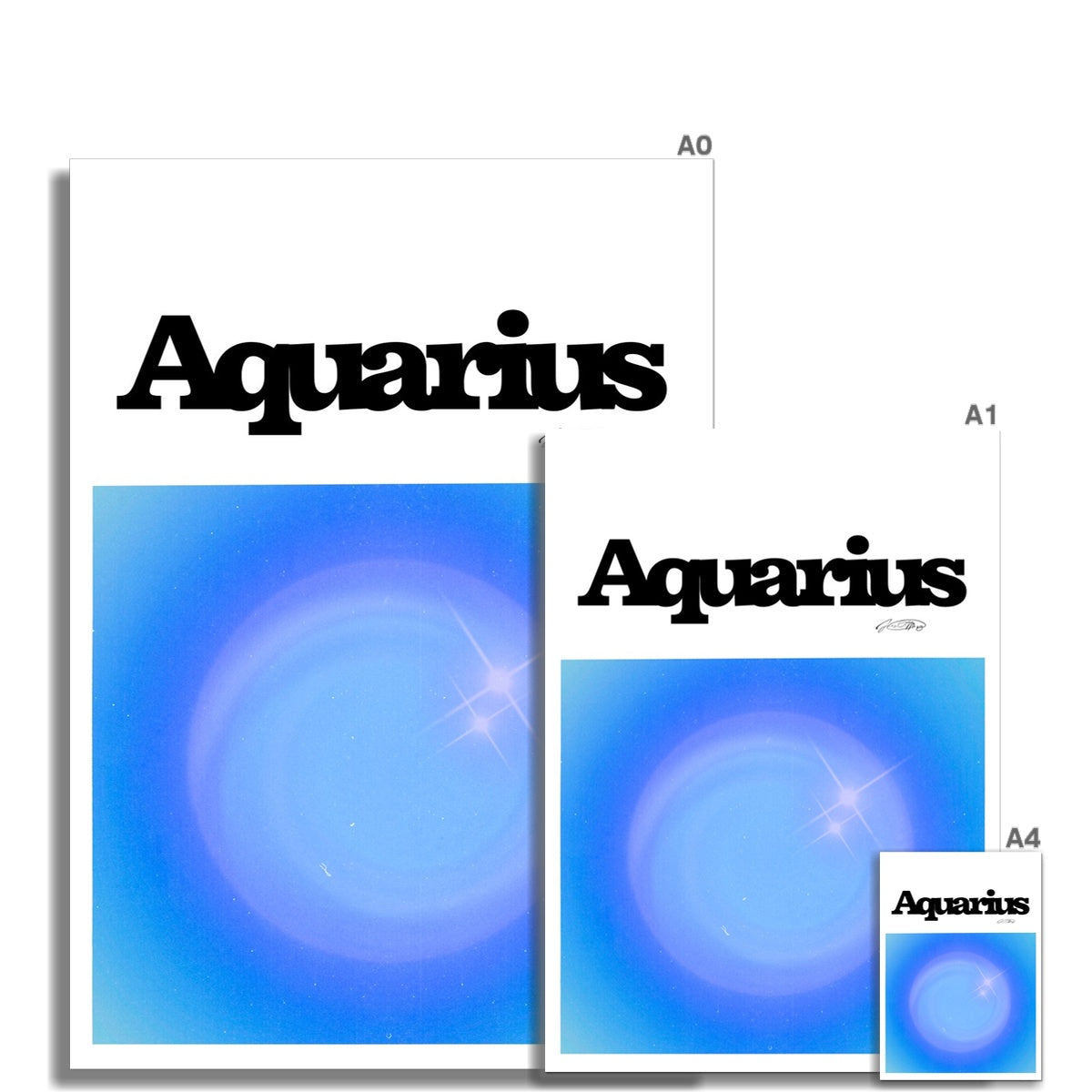 Our Aquarius Aura art print is the perfect wall art to show off your star sign. Find a zodiac gradient print or poster in our astrology collection.