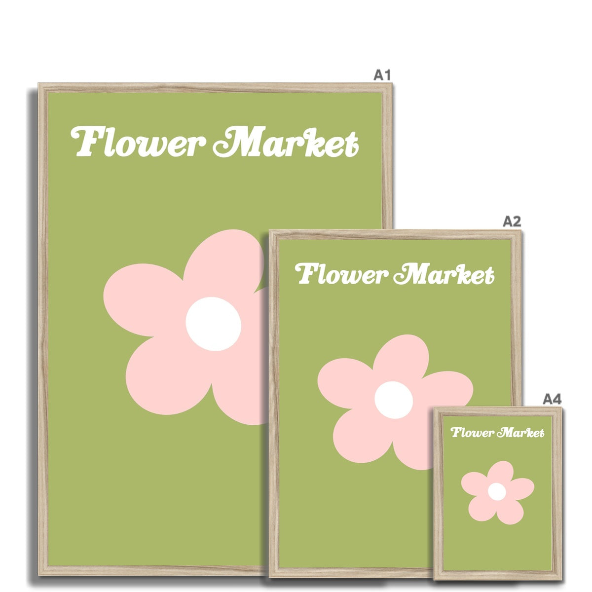 © les muses / Our Flower Market / Daisy collection features wall art with retro daisy designs under original hand drawn typography. Danish pastel posters full of daisies to brighten up any gallery wall. 