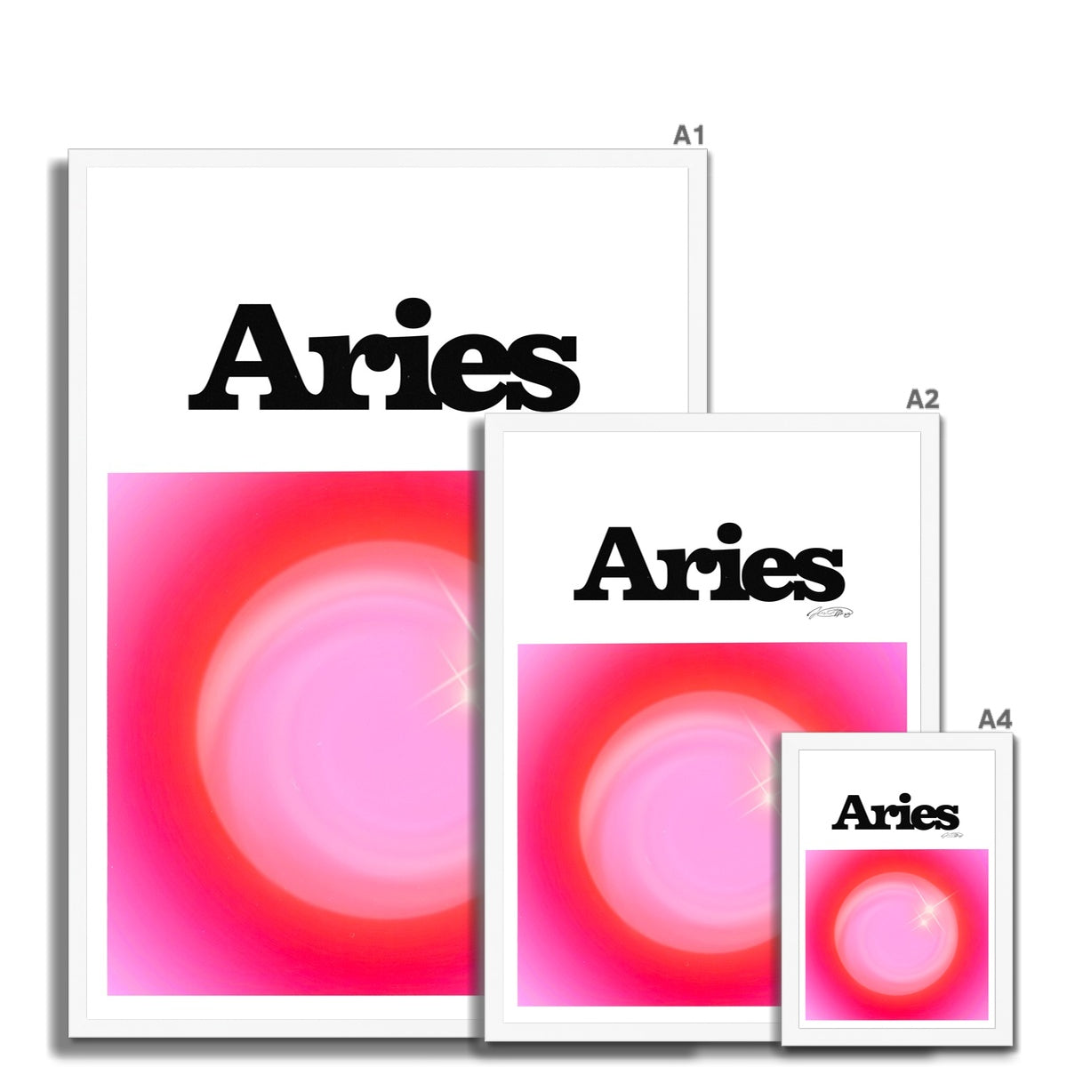 Our Aries Aura art print is the perfect wall art to show off your star sign. Find a zodiac gradient print or poster in our astrology collection.