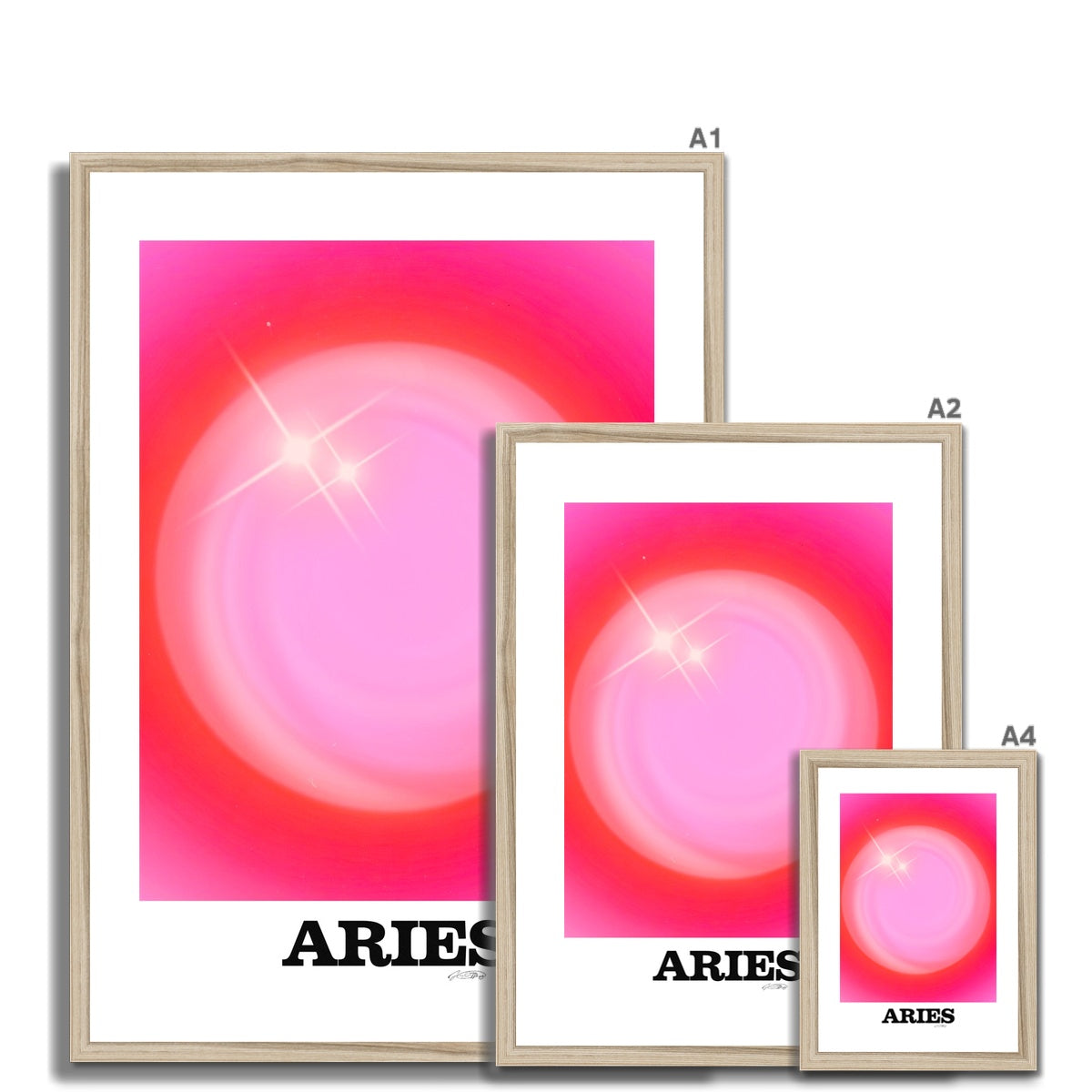 Our Aries Aura art print is the perfect wall art to show off your star sign. Find a zodiac gradient print or poster in our astrology collection.