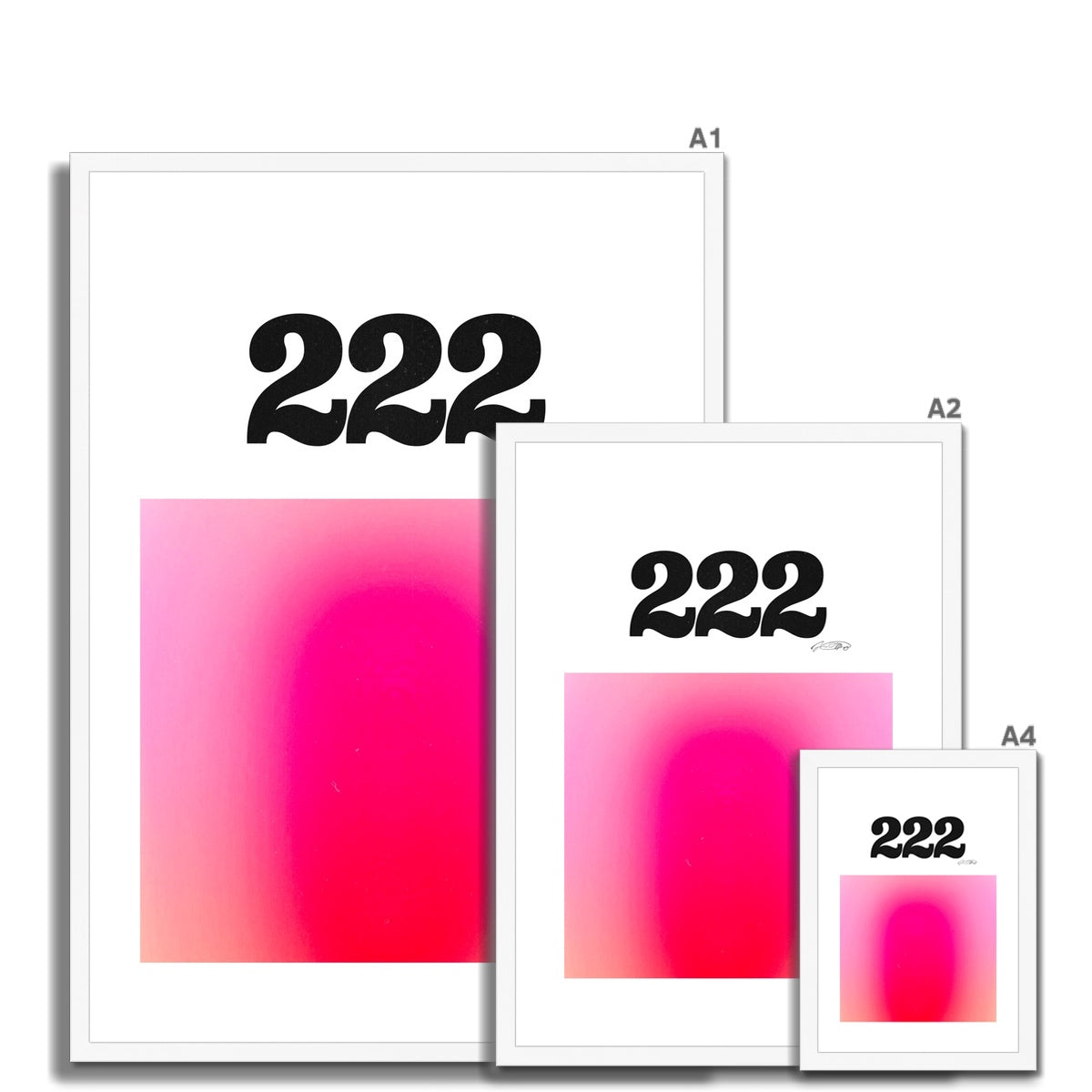 An angel number art print with a gradient aura. Add a touch of angel energy to your walls with a angel number auras. The perfect wall art posters to create a soft and dreamy aesthetic with your apartment or dorm decor. 222 Alignment: You Are In The Right Place And The Right Time.