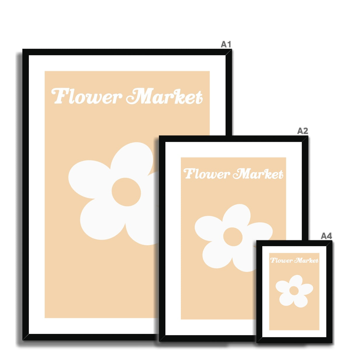 © les muses / Our Flower Market / Daisy collection features wall art with retro daisy designs under original hand drawn typography. Danish pastel posters full of daisies to brighten up any gallery wall. 