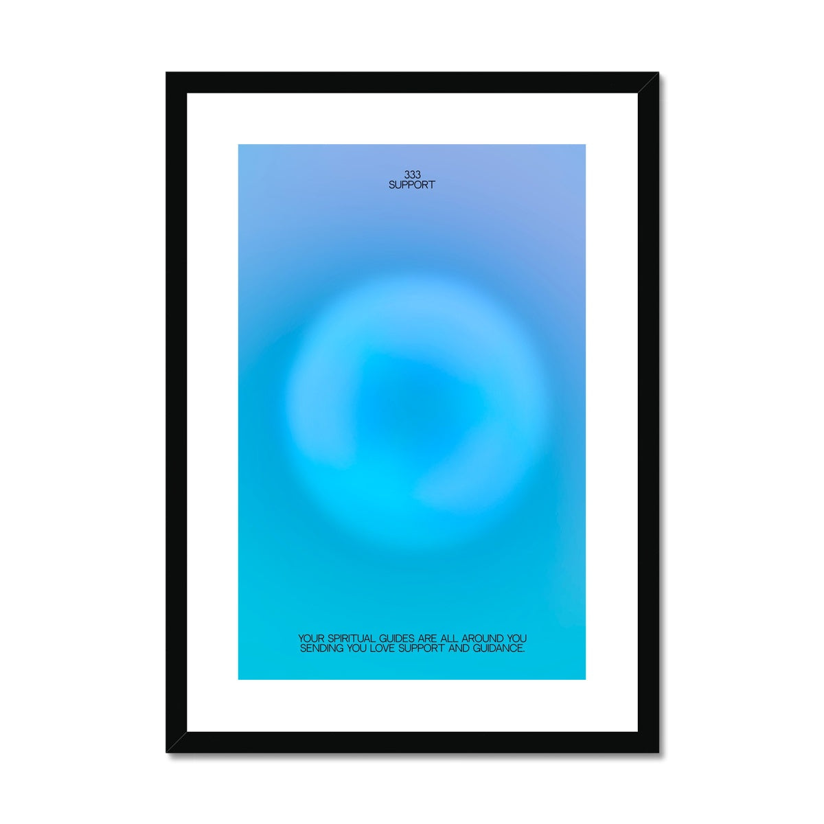 An angel number art print with a gradient aura. Add a touch of angel energy to your walls with a angel number auras. The perfect wall art posters to create a soft and dreamy aesthetic with your apartment or dorm decor. 333 Support: Your Spiritual Guides Are All Around You Sending You Love, Support And Guidance.