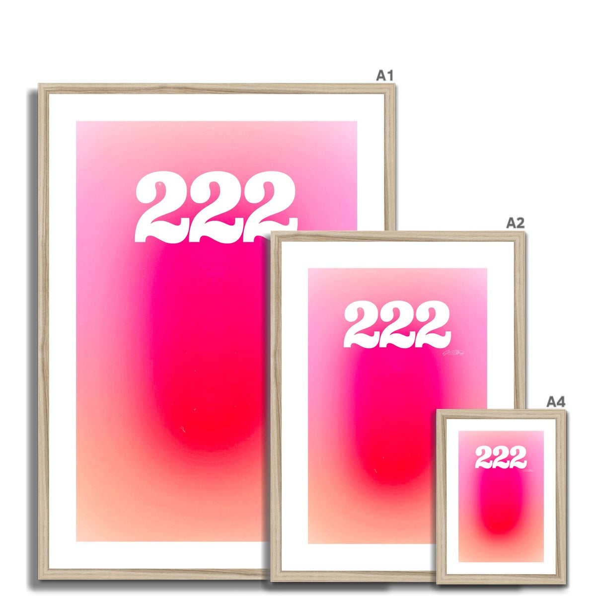 An angel number art print with a gradient aura. Add a touch of angel energy to your walls with a angel number auras. The perfect wall art posters to create a soft and dreamy aesthetic with your apartment or dorm decor. 222 Alignment: You Are In The Right Place And The Right Time.