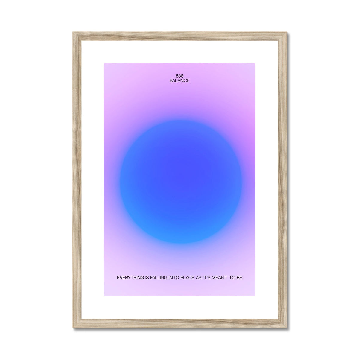 An angel number art print with a gradient aura. Add a touch of angel energy to your walls with a angel number auras. The perfect wall art posters to create a soft and dreamy aesthetic with your apartment or dorm decor. 888 Balance: Everything Is Falling Into Place As It’s Meant To Be.