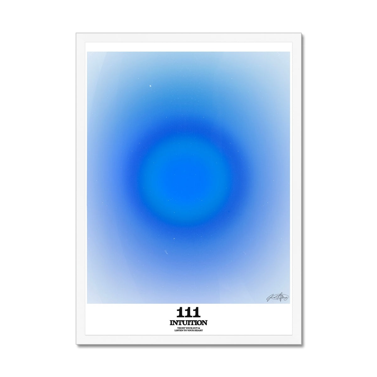 An angel number art print with a gradient aura. Add a touch of angel energy to your walls with a angel number auras. The perfect wall art posters to create a soft and dreamy aesthetic with your apartment or dorm decor. 111 Intuition: Trust Your Gut & Listen To Your Heart