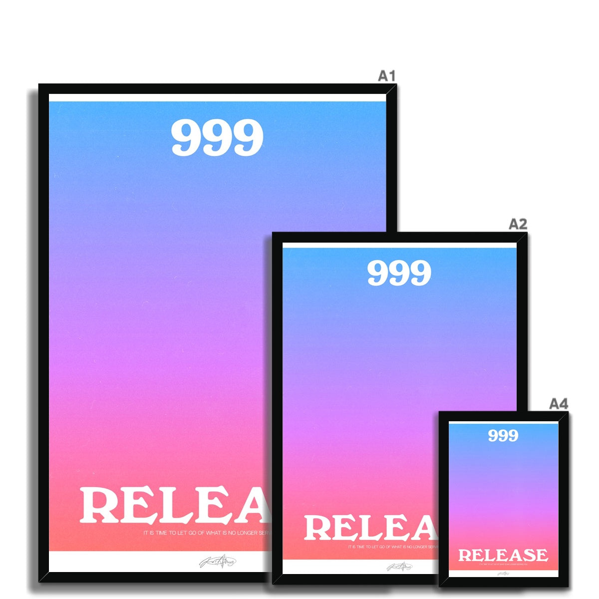 An angel number art print with a gradient aura. Add a touch of angel energy to your walls with a angel number auras. The perfect wall art posters to create a soft and dreamy aesthetic with your apartment or dorm decor. 999 Release: It’s Time To Let Go Of What’s No Longer Serving You.