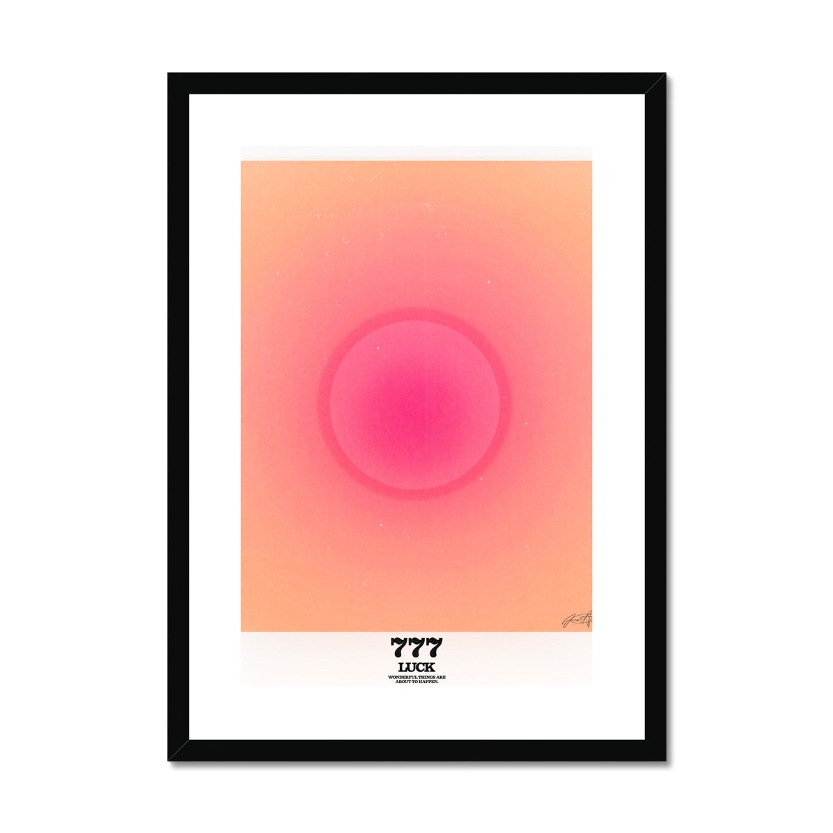 An angel number art print with a gradient aura. Add a touch of angel energy to your walls with a angel number auras. The perfect wall art posters to create a soft and dreamy aesthetic with your apartment or dorm decor. 777 Luck: Wonderful Things Are About To Happen