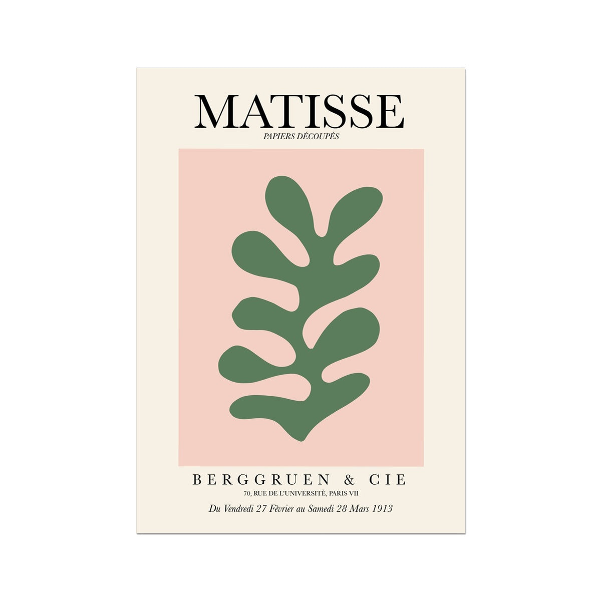 © les muses / Matisse wall art prints featuring flora cut outs or "Papiers Découpés" in a danish pastel style. Matisse exhibition posters with paper cut-outs. Berggruen & Cie museum prints for your gallery wall.