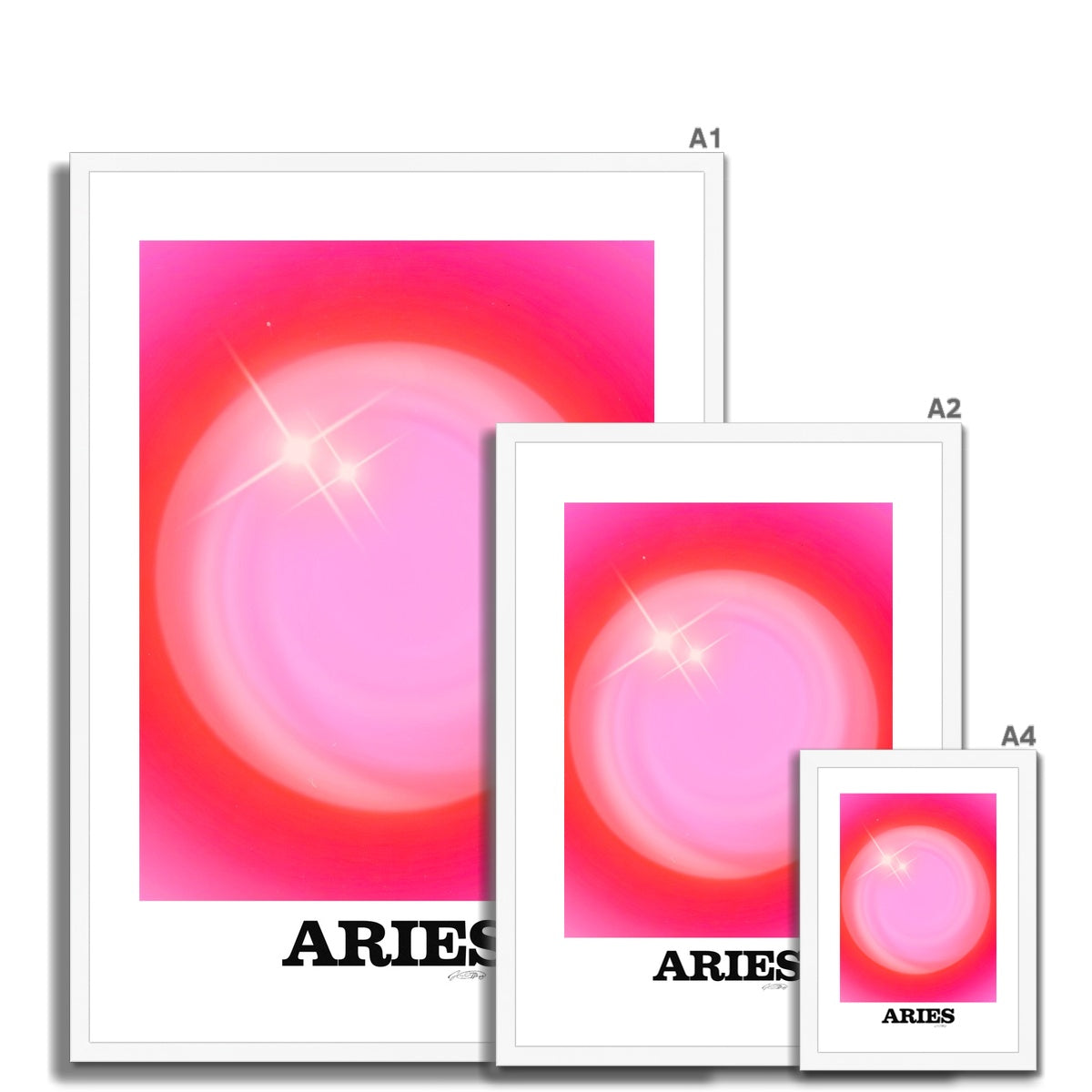 Our Aries Aura art print is the perfect wall art to show off your star sign. Find a zodiac gradient print or poster in our astrology collection.