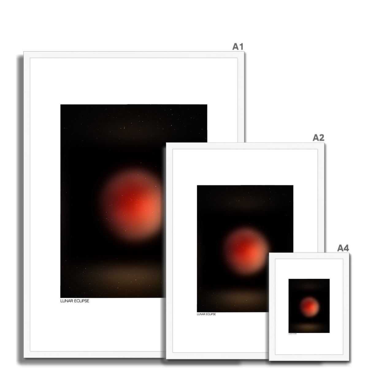 lunar eclipse Framed & Mounted Print