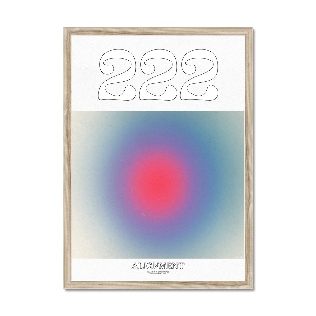 An angel number art print with a gradient aura. Add a touch of angel energy to your walls with a angel number auras. The perfect wall art posters to create a soft and dreamy aesthetic with your apartment or dorm decor. 222 Alignment: You Are In The Right Place And The Right Time.