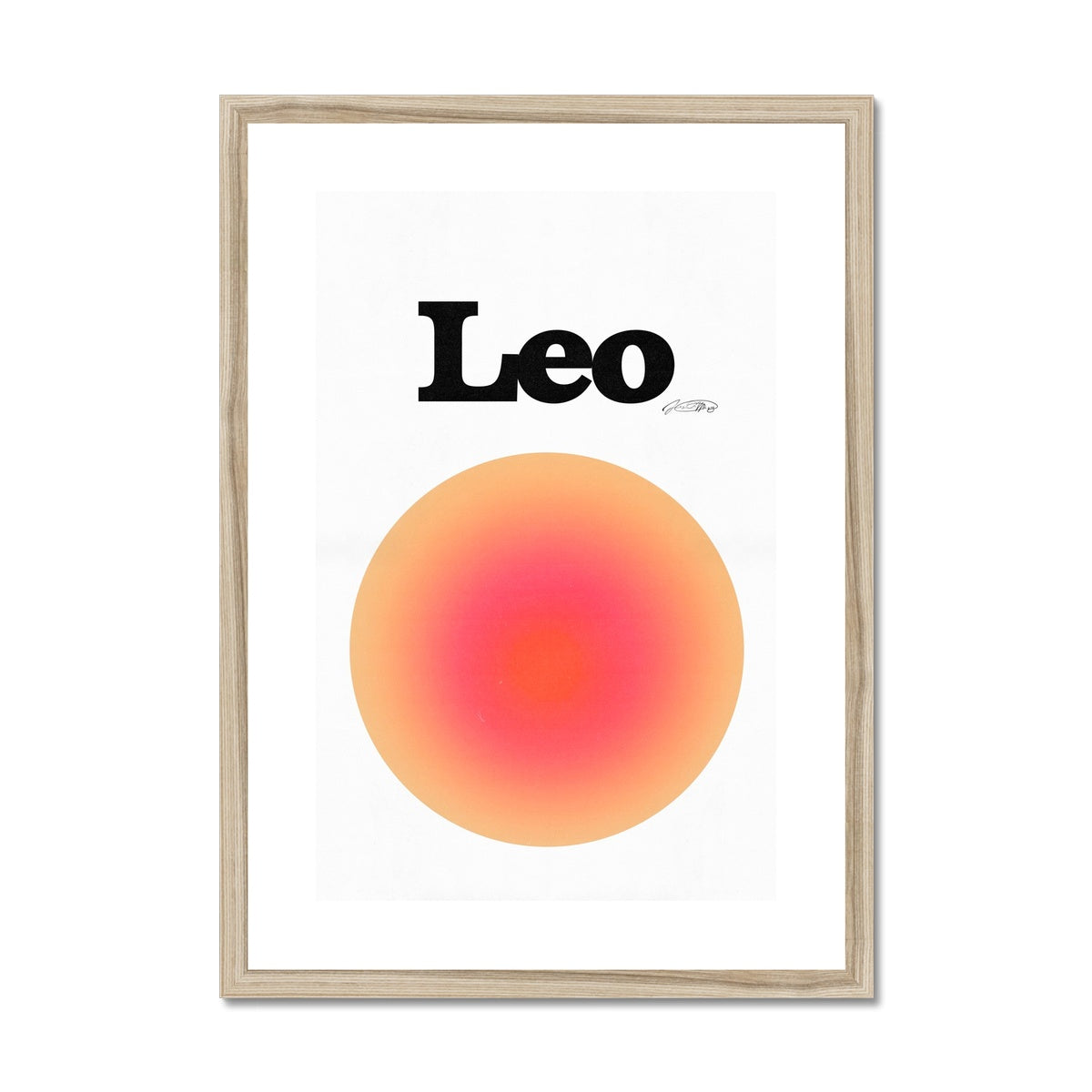 Leo Aura art print by Les Muses. Zodiac sign wall art. Aesthetic gradient star sign poster. Astrology artwork collection.