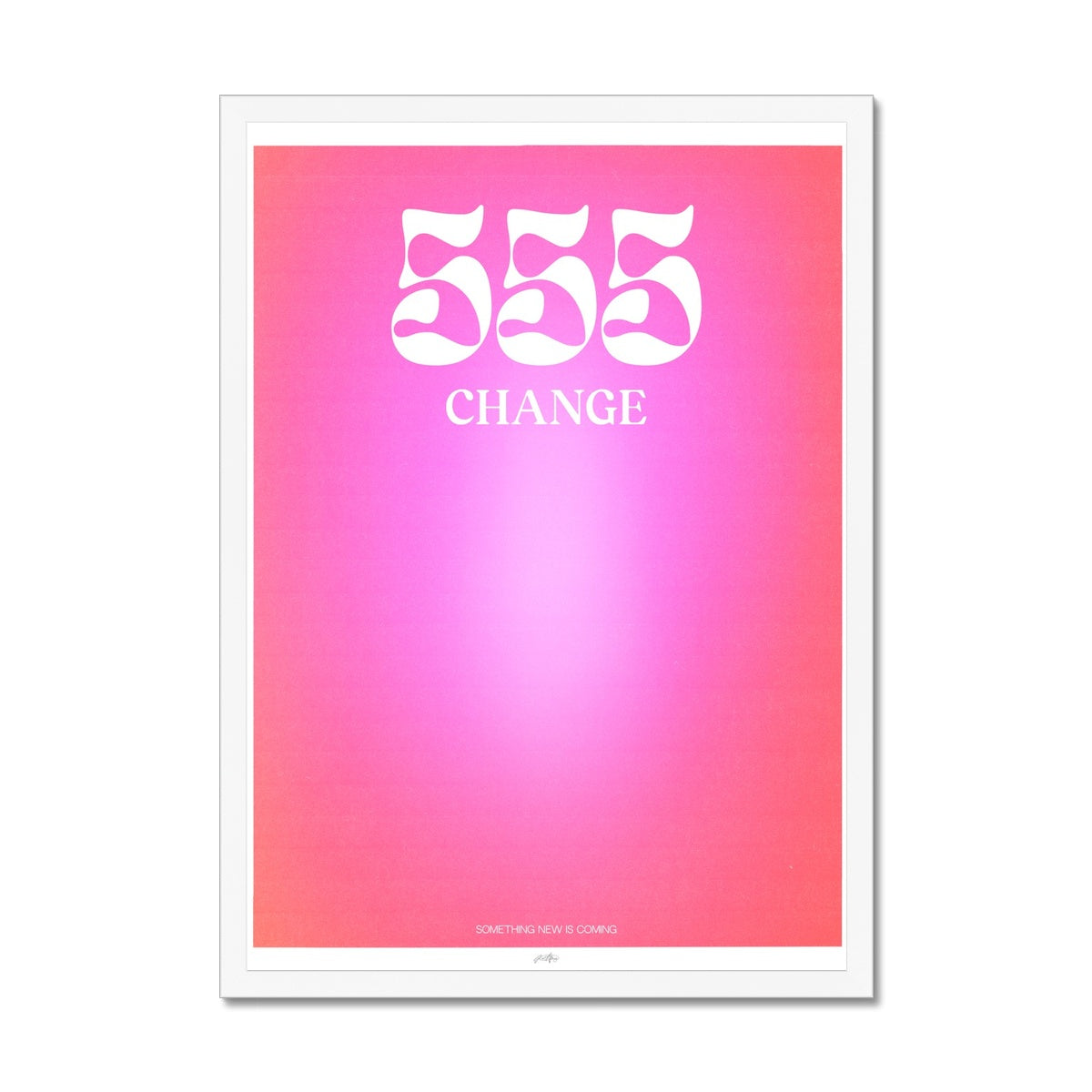 An angel number art print with a gradient aura. Add a touch of angel energy to your walls with a angel number auras. The perfect wall art posters to create a soft and dreamy aesthetic with your apartment or dorm decor. 555 Change: Something New Is Coming.