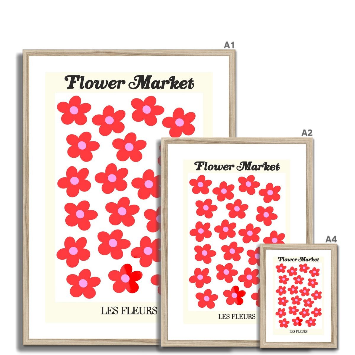 © les muses / Our Flower Market / Les Fleurs collection features wall art with a vibrant daisy design under original hand drawn typography. Danish pastel posters full of daisies to brighten up any gallery wall.
