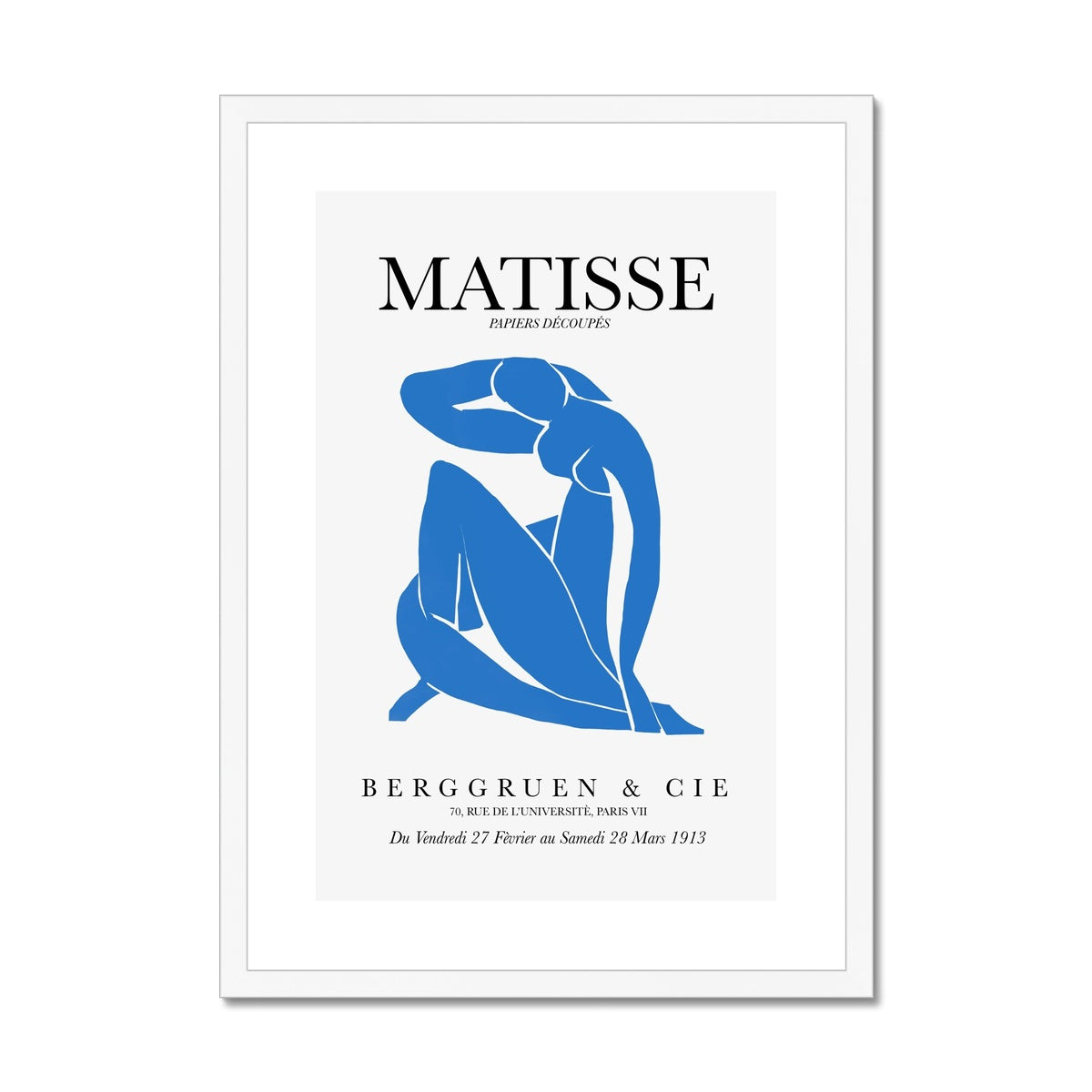 © les muses / Matisse wall art prints featuring nude figure cut outs or "Papiers Découpés" in a danish pastel style. Matisse exhibition posters with paper cut-outs. Berggruen & Cie museum prints for your gallery wall.