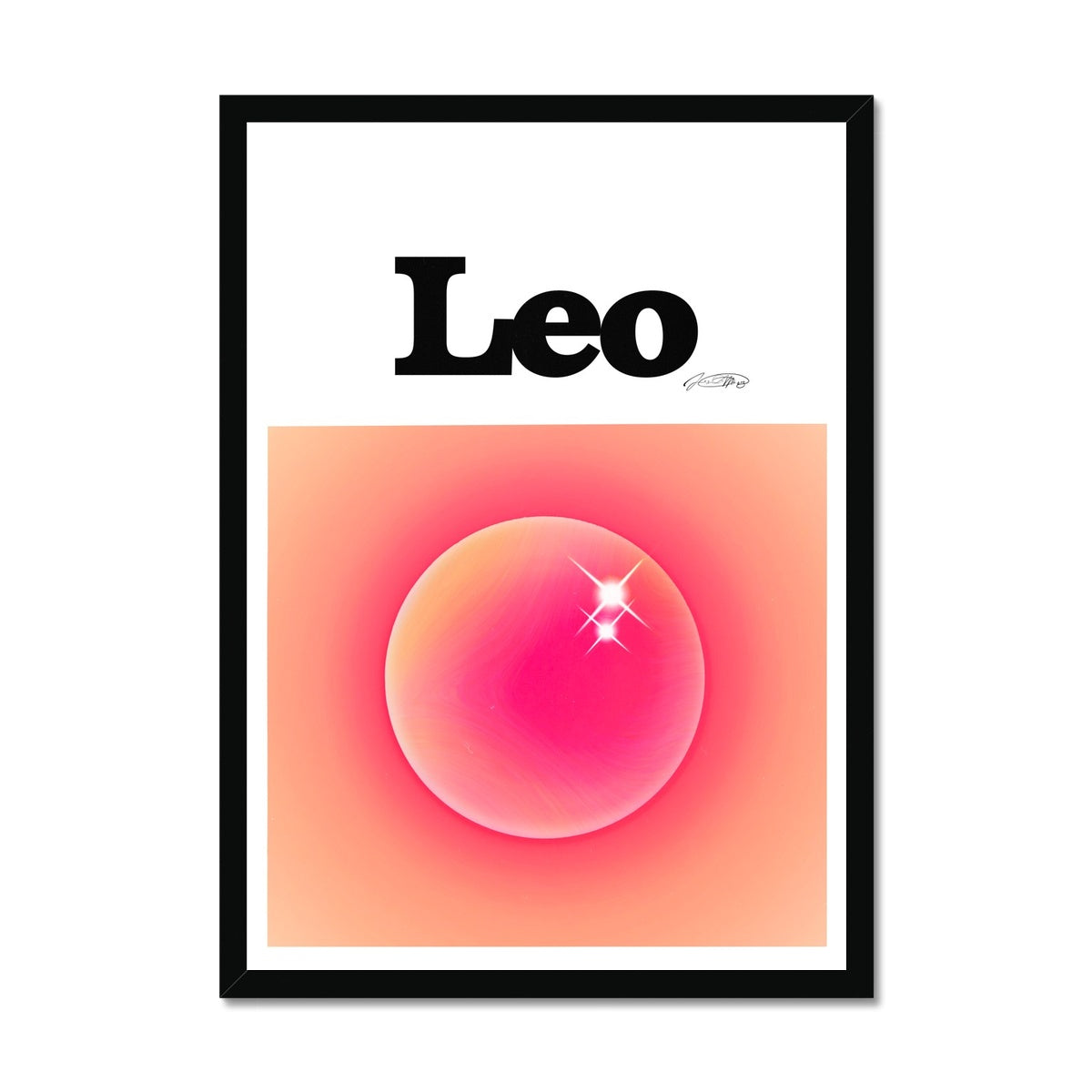 Leo Aura art print by Les Muses. Zodiac sign wall art. Aesthetic gradient star sign poster. Astrology artwork collection.