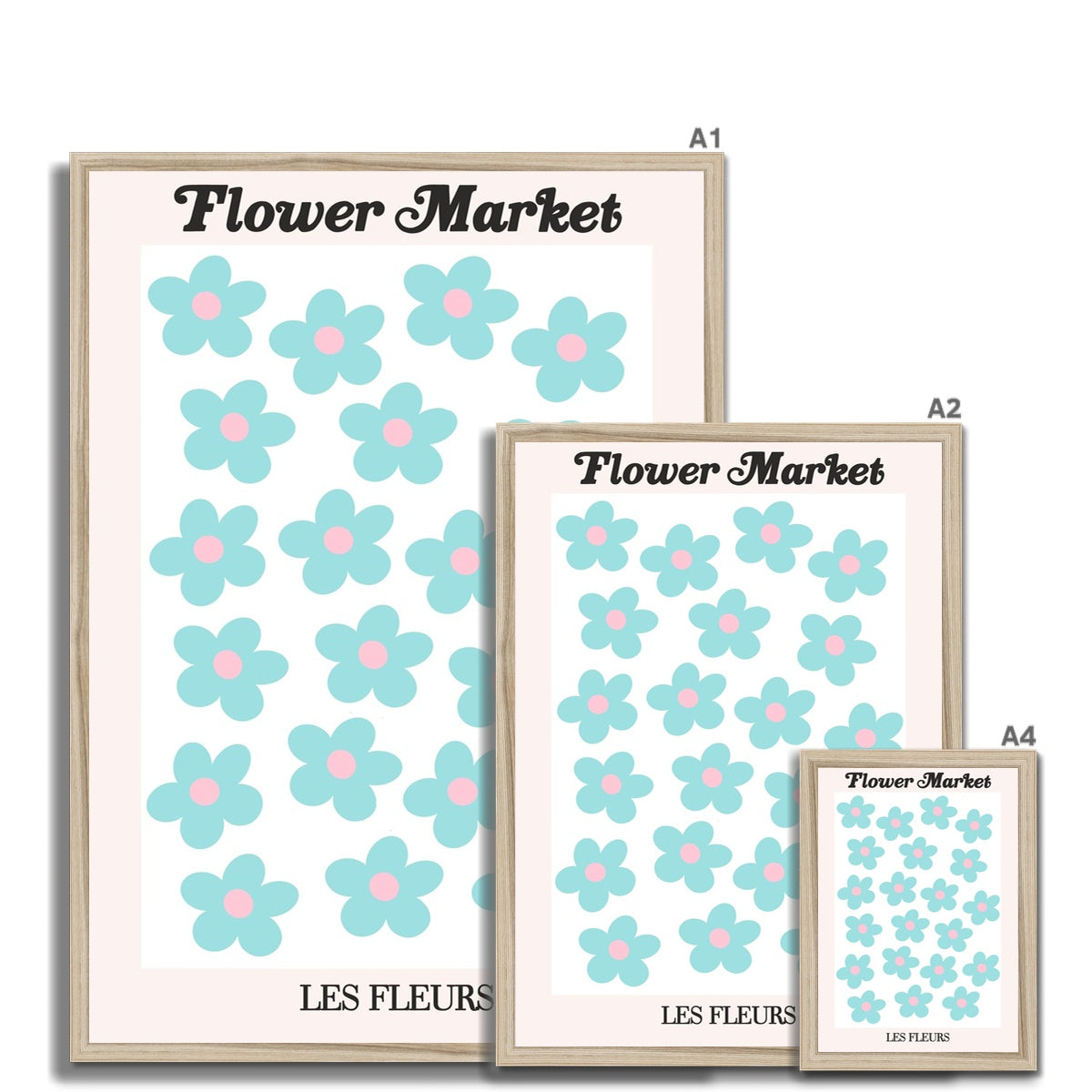 © les muses / Our Flower Market / Les Fleurs collection features wall art with a vibrant daisy design under original hand drawn typography. Danish pastel posters full of daisies to brighten up any gallery wall.
