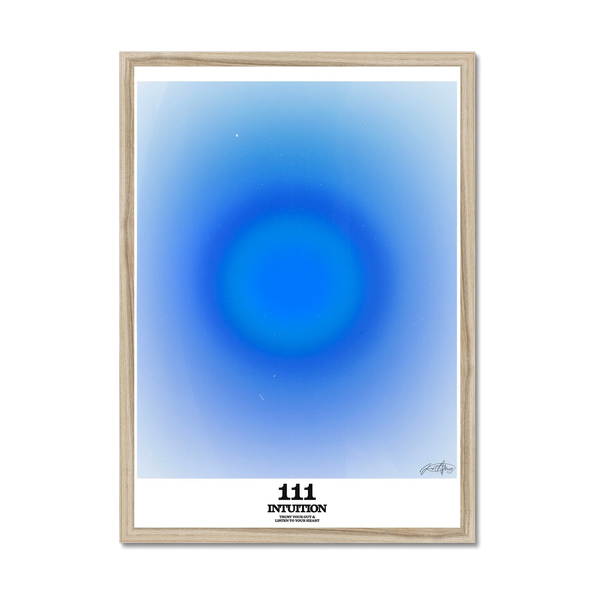 An angel number art print with a gradient aura. Add a touch of angel energy to your walls with a angel number auras. The perfect wall art posters to create a soft and dreamy aesthetic with your apartment or dorm decor. 111 Intuition: Trust Your Gut & Listen To Your Heart