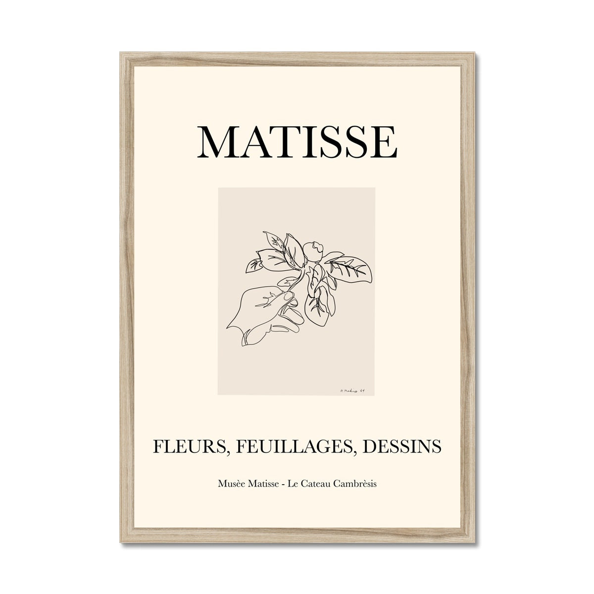 © les muses / Matisse wall art print featuring minimal flower line art called fleurs. A part of our flora cut out collection that contains Matisse exhibition posters with paper cut-outs and Berggruen & Cie museum prints for your gallery wall.