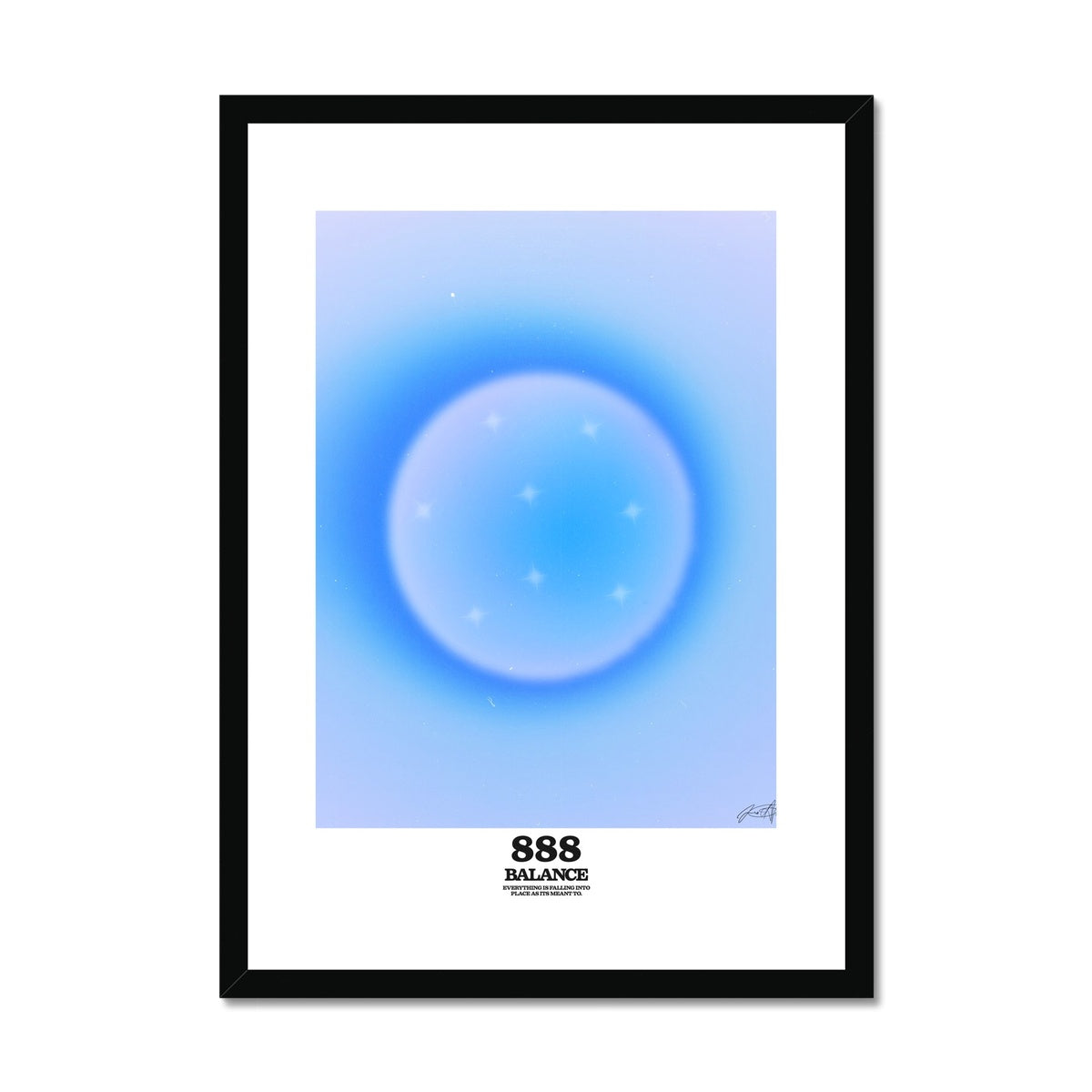 An angel number art print with a gradient aura. Add a touch of angel energy to your walls with a angel number auras. The perfect wall art posters to create a soft and dreamy aesthetic with your apartment or dorm decor. 888 Balance: Everything Is Falling Into Place As It’s Meant To Be.