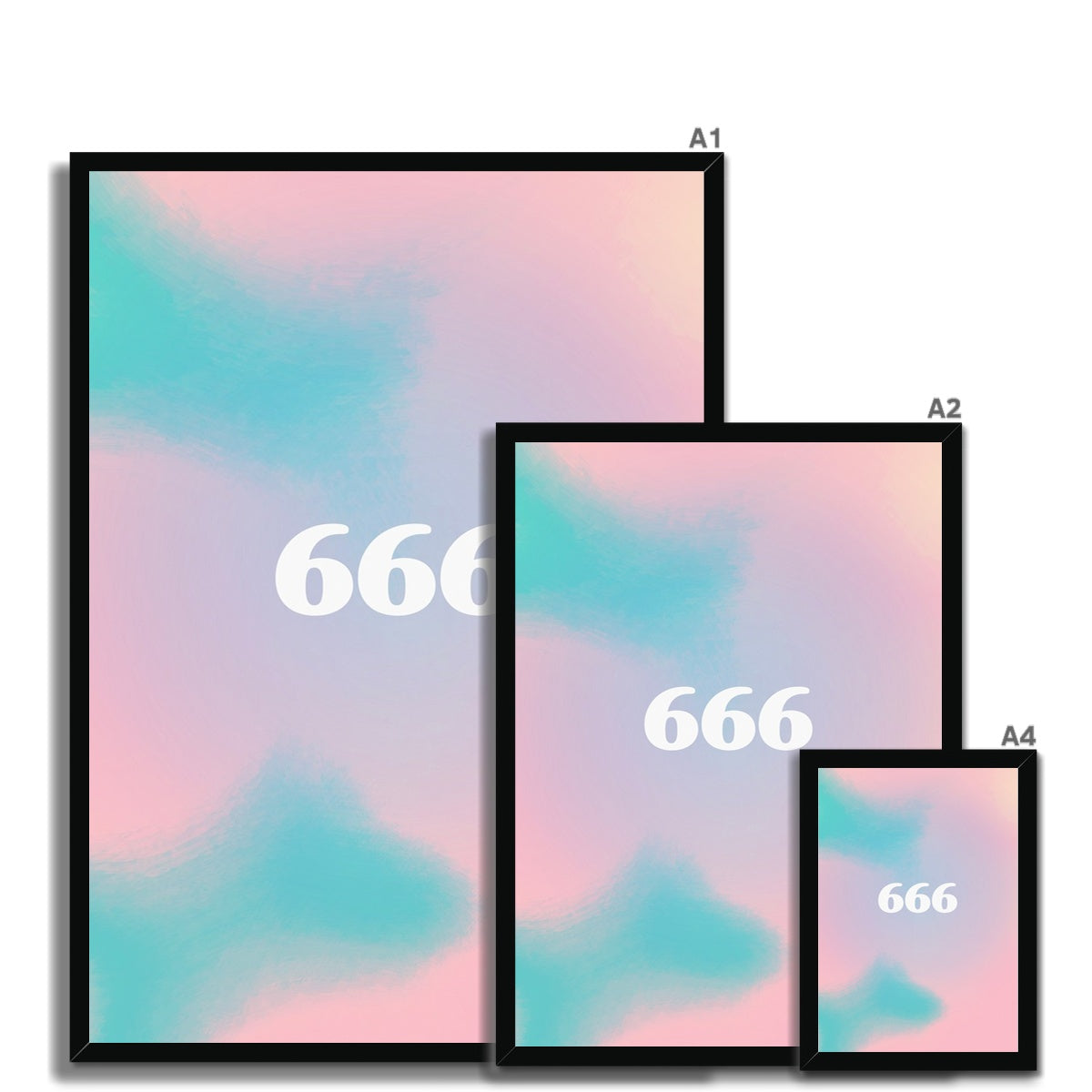 An angel number art print with a gradient aura. Add a touch of angel energy to your walls with a angel number auras. The perfect wall art posters to create a soft and dreamy aesthetic with your apartment or dorm decor. 666 Reflect: It Is Time To Wake Up To Your Higher Spiritual Truth.