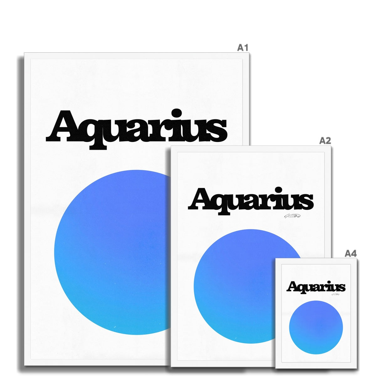 Our Aquarius Aura art print is the perfect wall art to show off your star sign. Find a zodiac gradient print or poster in our astrology collection.