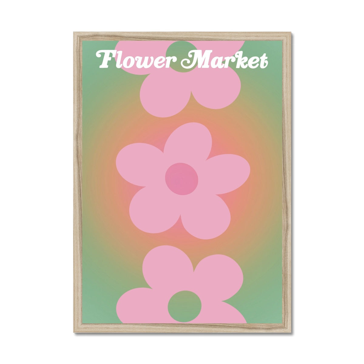 © les muses / Our Flower Market / Triple Daisy collection features wall art with daisies under original hand drawn typography. The aesthetic art print, featuring a retro daisy design, brightens up any gallery wall. The danish pastel style poster comes in dreamy pastel and gradient colors.
