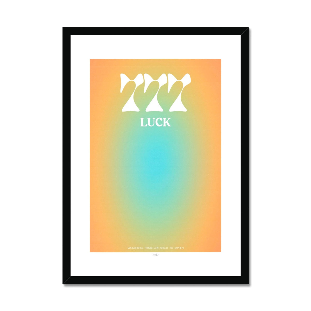 An angel number art print with a gradient aura. Add a touch of angel energy to your walls with a angel number auras. The perfect wall art posters to create a soft and dreamy aesthetic with your apartment or dorm decor. 777 Luck: Wonderful Things Are About To Happen