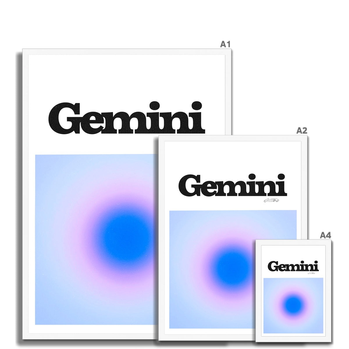 Our Gemini Aura art print is the perfect wall art to show off your star sign. Find a zodiac gradient print or poster in our astrology collection.