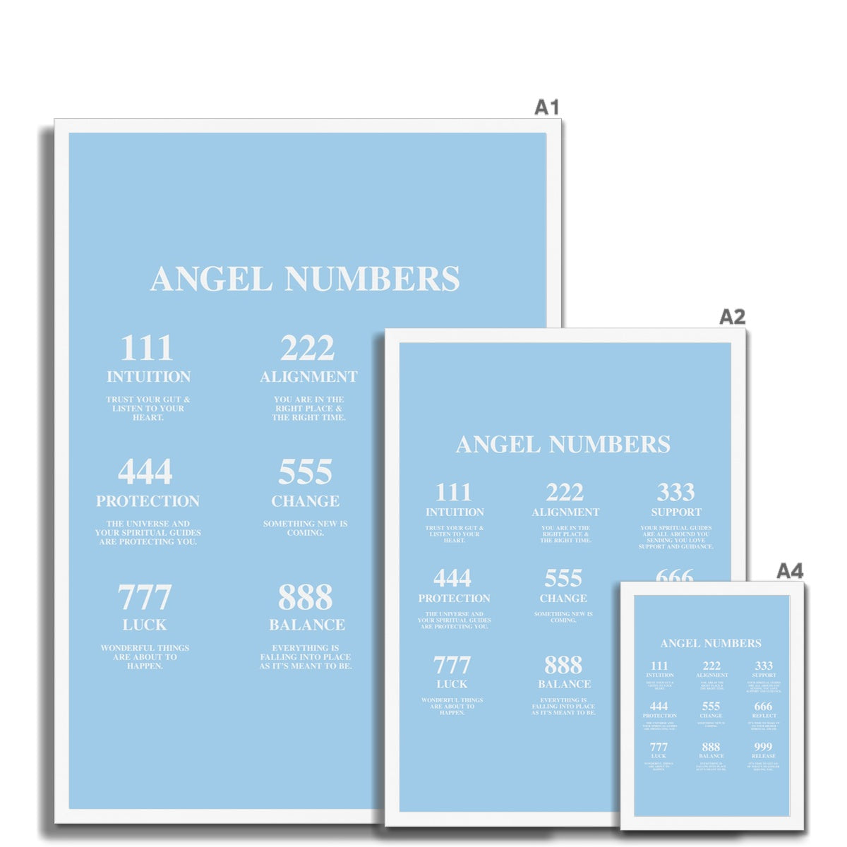 An angel number art print with a gradient aura. Add a touch of angel energy to your walls with a angel number auras. The perfect wall art posters to create a soft and dreamy aesthetic with your apartment or dorm decor.