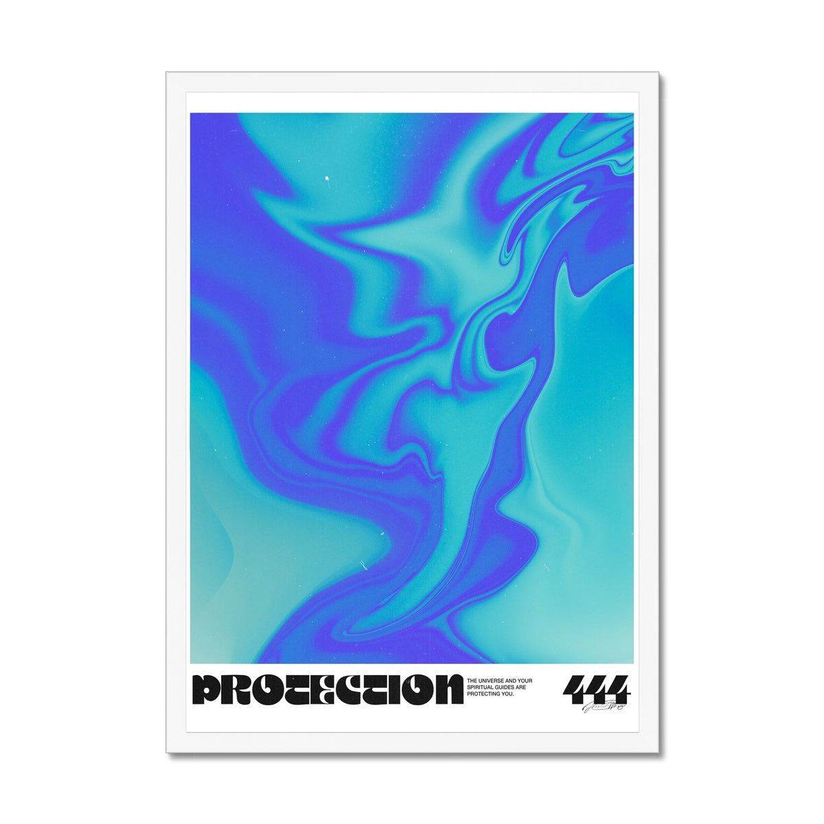 An angel number art print with a gradient aura. Add a touch of angel energy to your walls with a angel number auras. The perfect wall art posters to create a soft and dreamy aesthetic with your apartment or dorm decor. 444 Protection: The Universe And Your Spiritual Guides Are Protecting You.