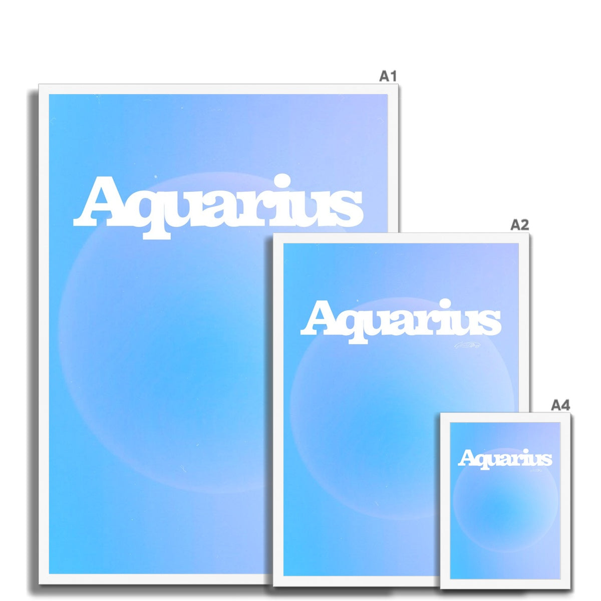 Our Aquarius Aura art print is the perfect wall art to show off your star sign. Find a zodiac gradient print or poster in our astrology collection.