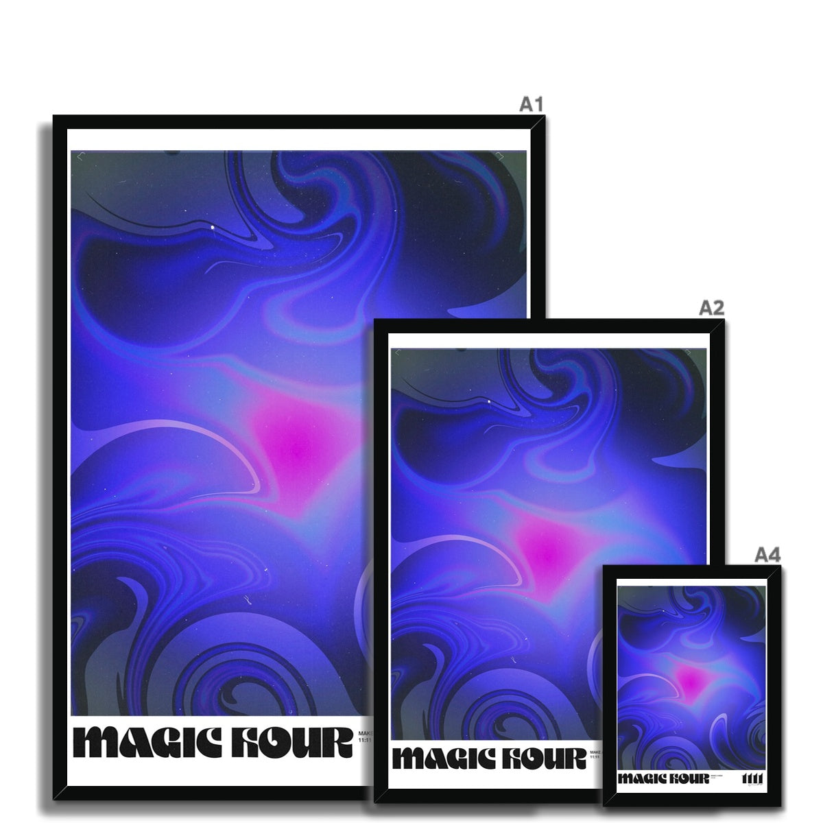 An angel number art print with a gradient aura. Add a touch of angel energy to your walls with a angel number auras. The perfect wall art posters to create a soft and dreamy aesthetic with your apartment or dorm decor. 1111 Magic Hour: Make A Wish.