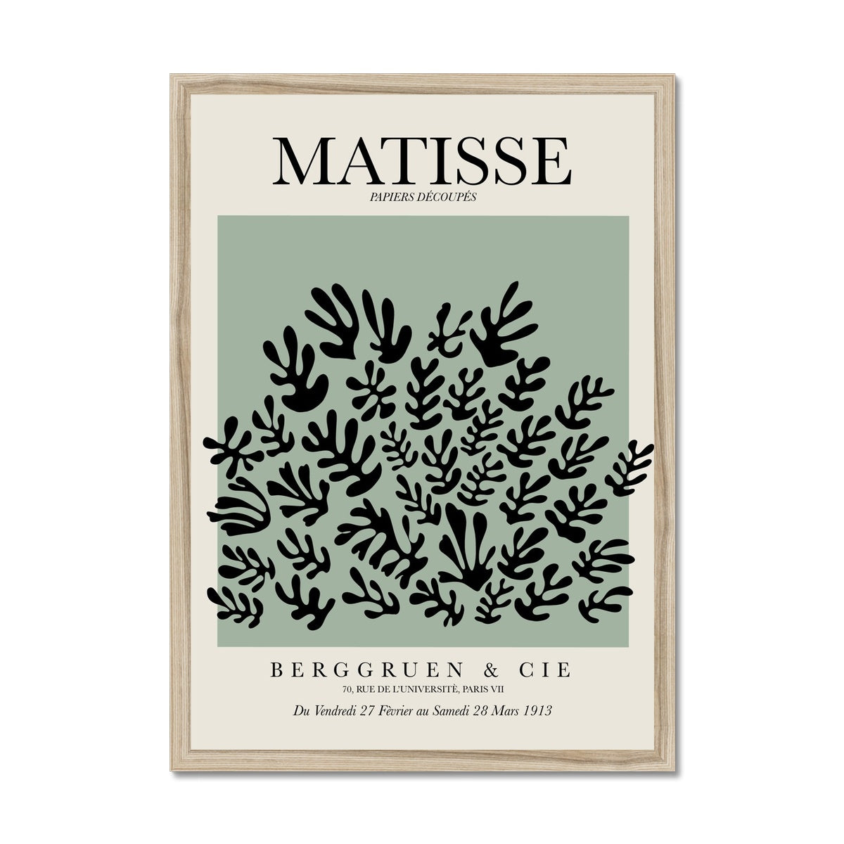 © les muses / Matisse wall art prints featuring flora cut outs or "Papiers Découpés" in a danish pastel style. Matisse exhibition posters with paper cut-outs. Berggruen & Cie museum prints for your gallery wall.