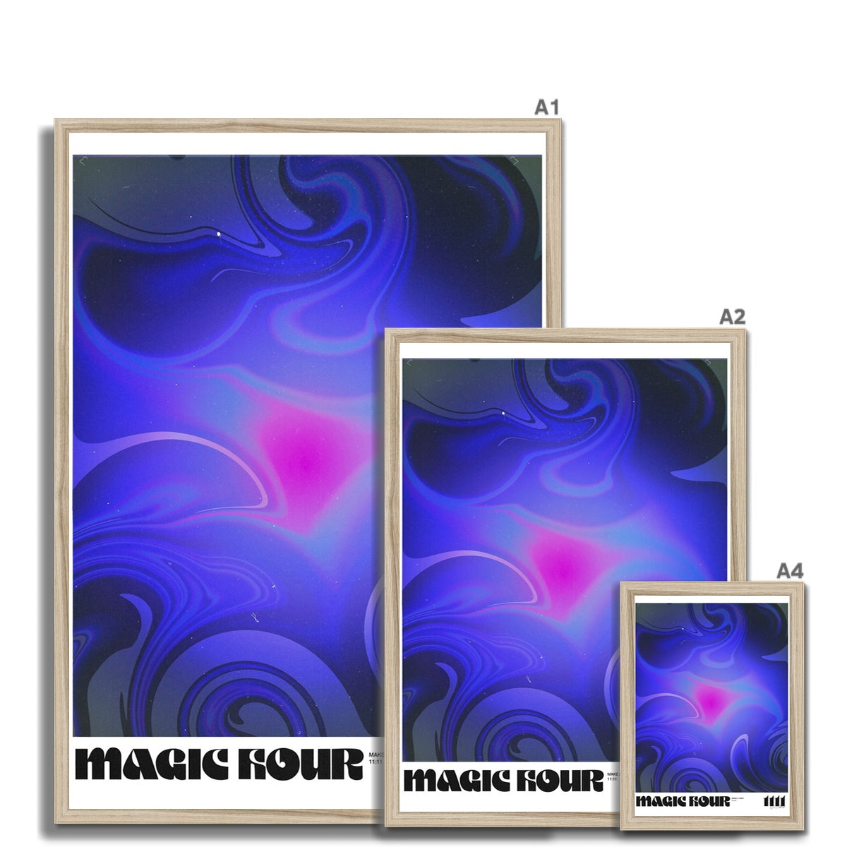 An angel number art print with a gradient aura. Add a touch of angel energy to your walls with a angel number auras. The perfect wall art posters to create a soft and dreamy aesthetic with your apartment or dorm decor. 1111 Magic Hour: Make A Wish.