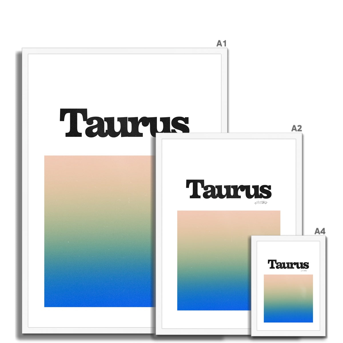 Our Taurus Aura art print is the perfect wall art to show off your star sign. Find a zodiac gradient print or poster in our astrology collection.