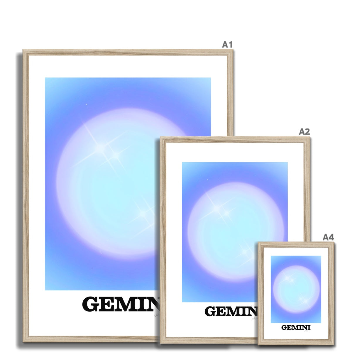 Our Gemini Aura art print is the perfect wall art to show off your star sign. Find a zodiac gradient print or poster in our astrology collection.