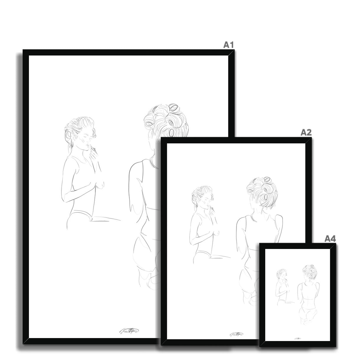 mirror mirror / line art n.34 Framed Print