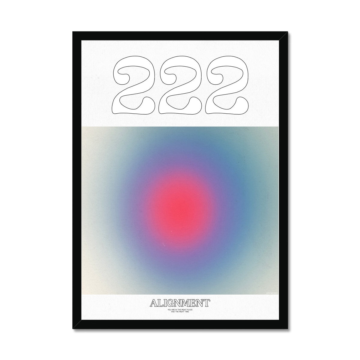 An angel number art print with a gradient aura. Add a touch of angel energy to your walls with a angel number auras. The perfect wall art posters to create a soft and dreamy aesthetic with your apartment or dorm decor. 222 Alignment: You Are In The Right Place And The Right Time.