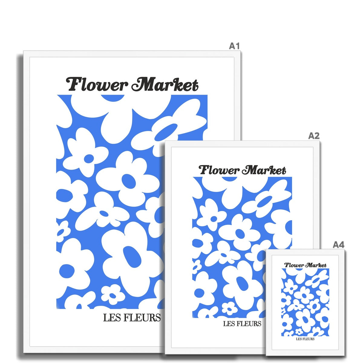 © les muses / Our Flower Market / Les Fleurs collection features wall art with a vibrant daisy design under original hand drawn typography. Danish pastel posters full of daisies to brighten up any gallery wall.
