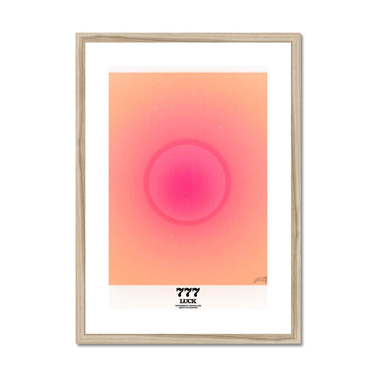 An angel number art print with a gradient aura. Add a touch of angel energy to your walls with a angel number auras. The perfect wall art posters to create a soft and dreamy aesthetic with your apartment or dorm decor. 777 Luck: Wonderful Things Are About To Happen