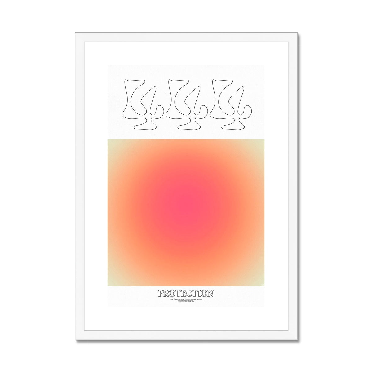 An angel number art print with a gradient aura. Add a touch of angel energy to your walls with a angel number auras. The perfect wall art posters to create a soft and dreamy aesthetic with your apartment or dorm decor. 444 Protection: The Universe And Your Spiritual Guides Are Protecting You.